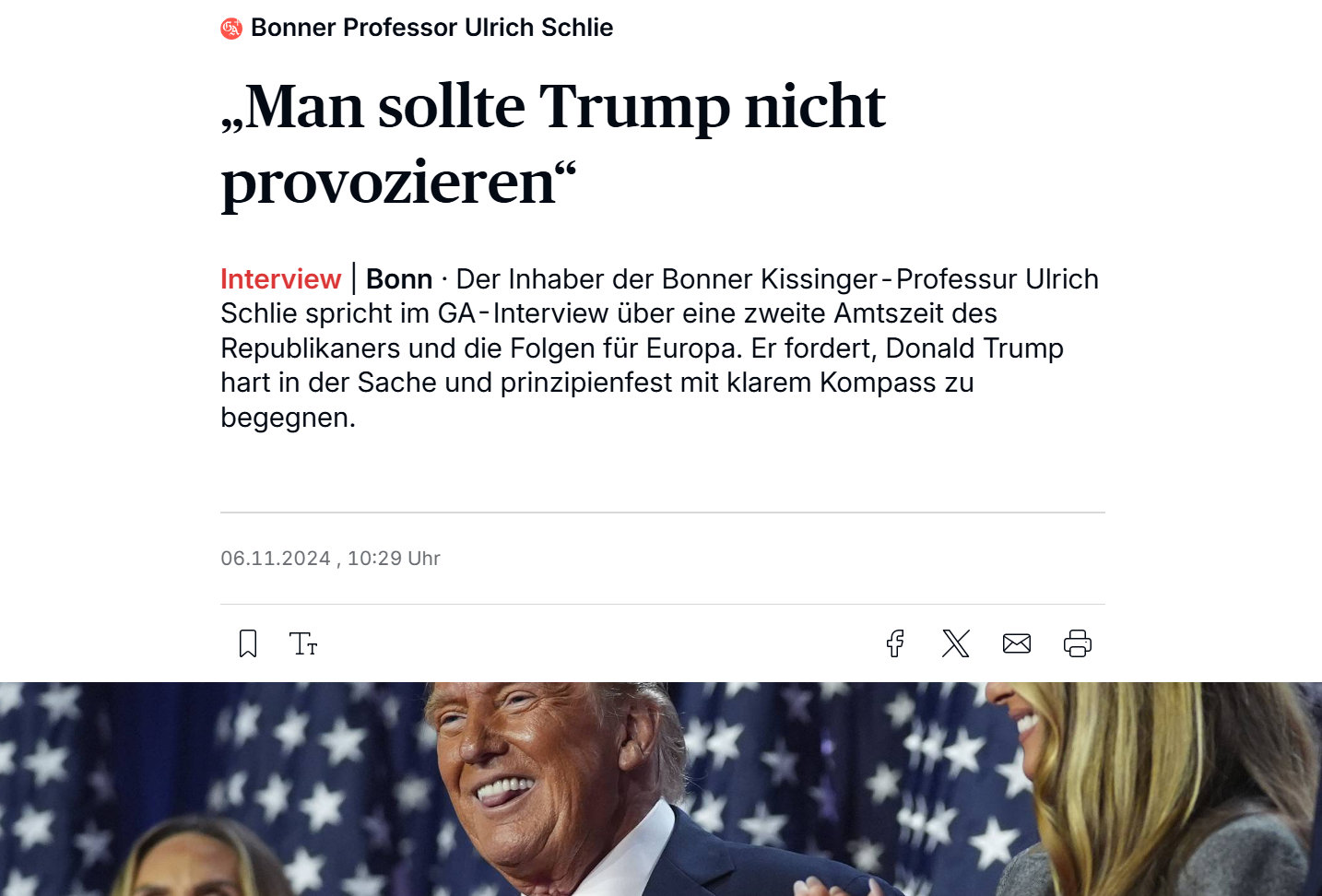 Ulrich Schlie im Bonner Generalanzeiger