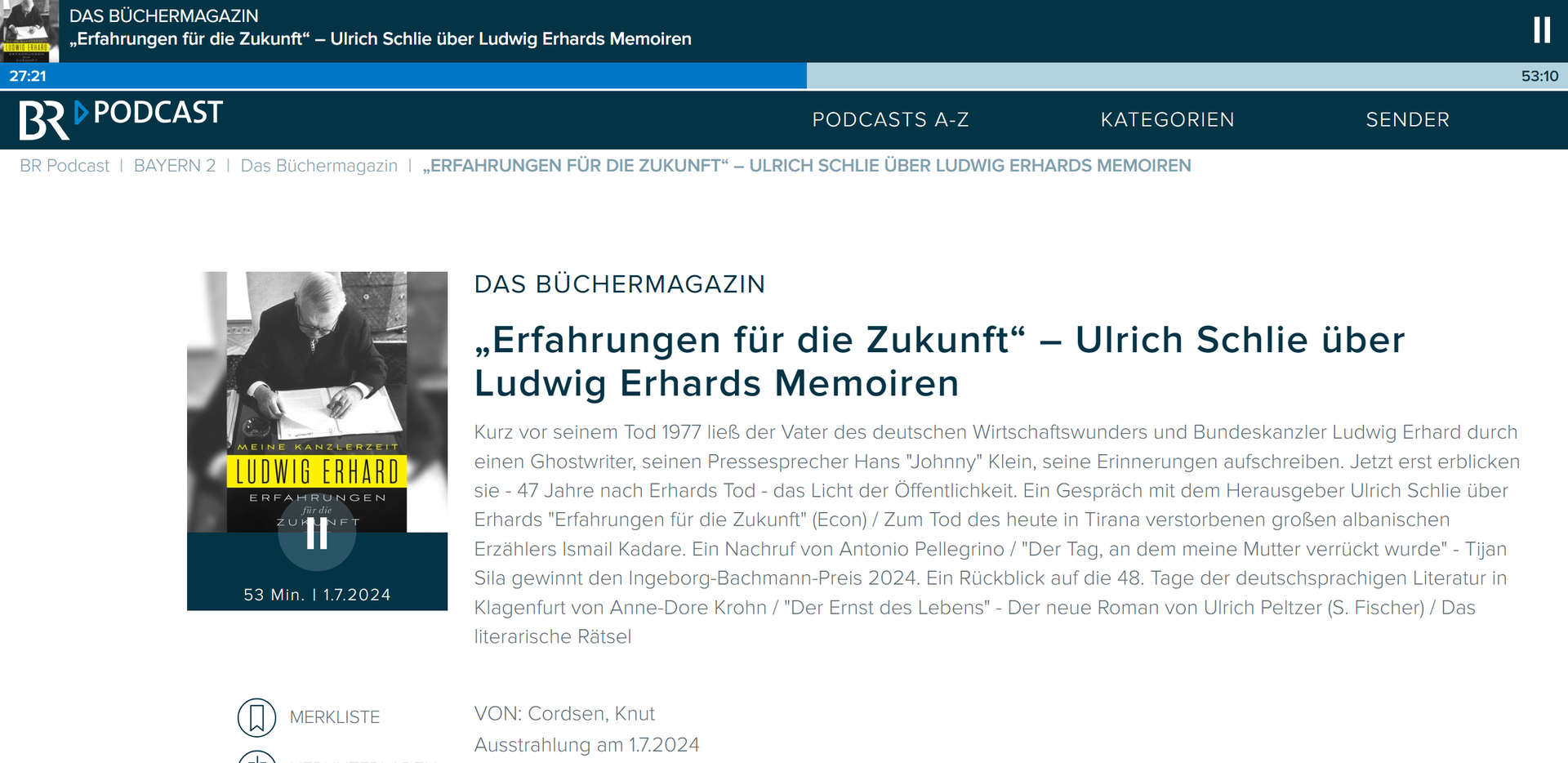 Interview in der Mediathek des Bayerischen Rundfunks