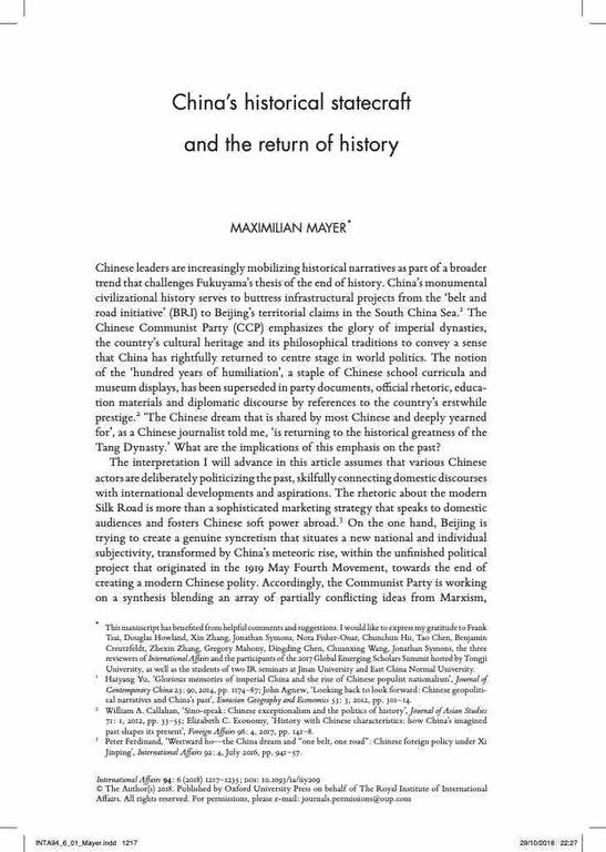 Mayer - 2018 - Chinas historical statecraft and the return of hi.jpg